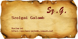 Szolgai Galamb névjegykártya